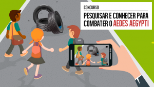 O concurso sugere que o estudante reúna três amigos e um professor para a produção de vídeo que mostre como a comunidade escolar está atuando para prevenir e combater os focos do mosquito (arte: ACS/MEC)